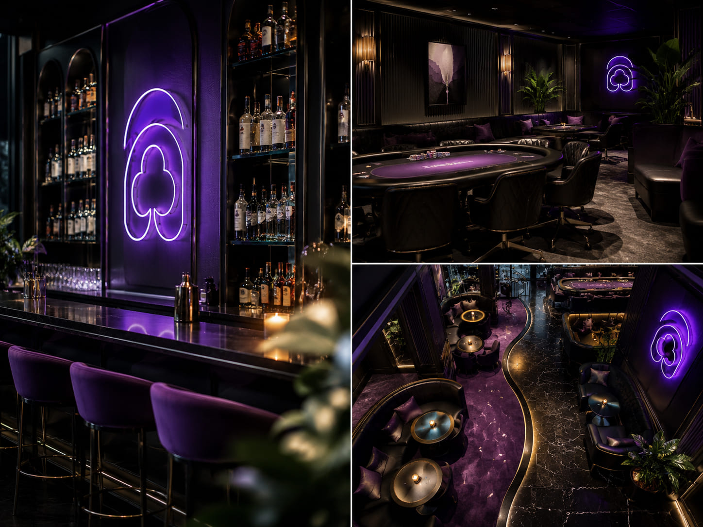 Kolaż — bar i stoły pokerowe Refined Session