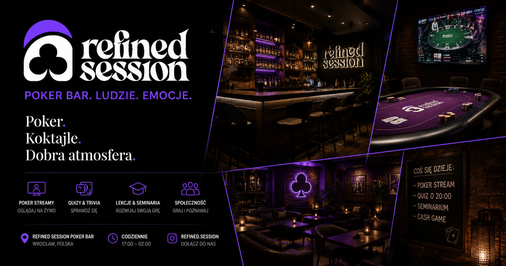Grafika promocyjna Refined Session — bar pokerowy